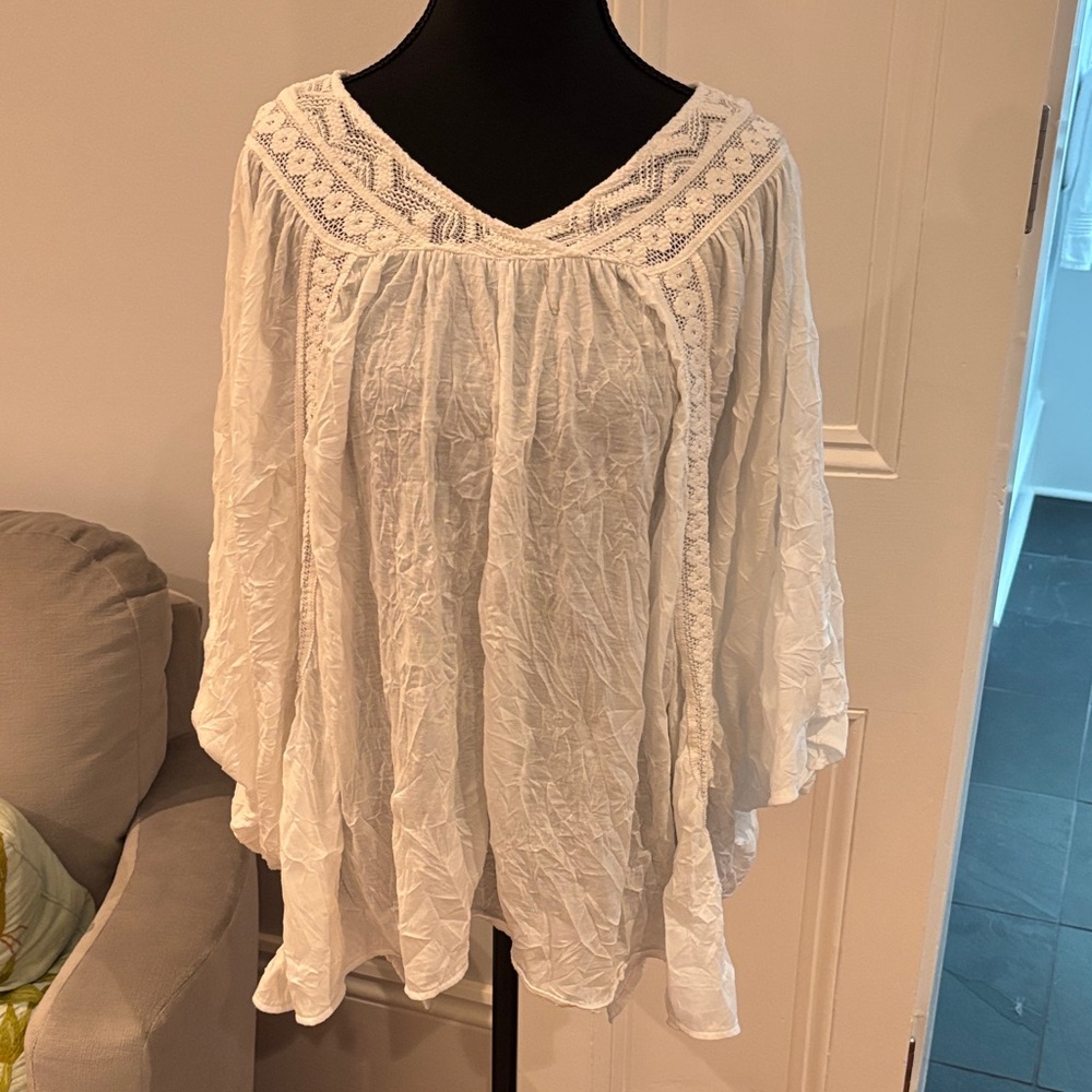 Sundance White Lace Detail Blouse